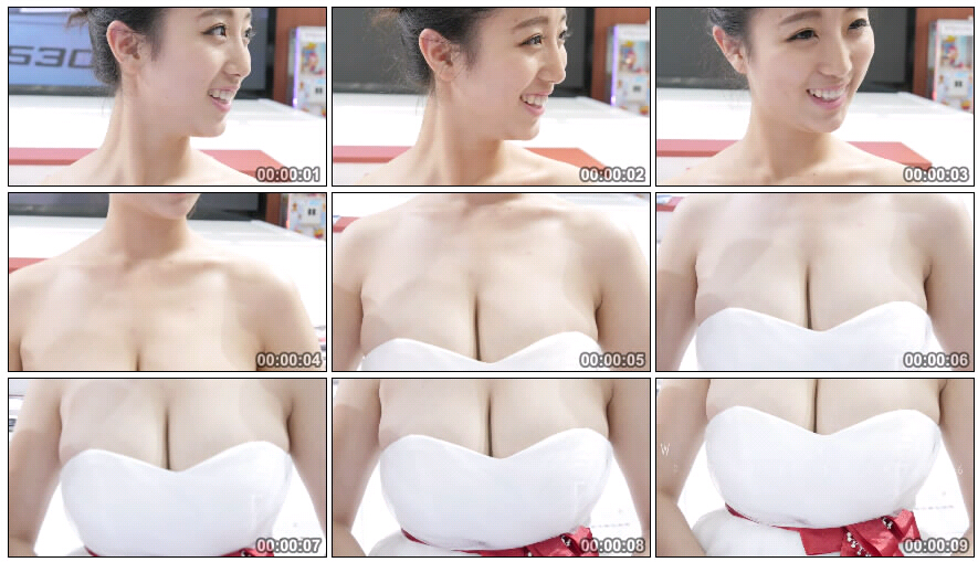 衣服都托不住，要掉下来--2014深圳车展最出风头36F深V礼仪小姐 [MP4-12MB]