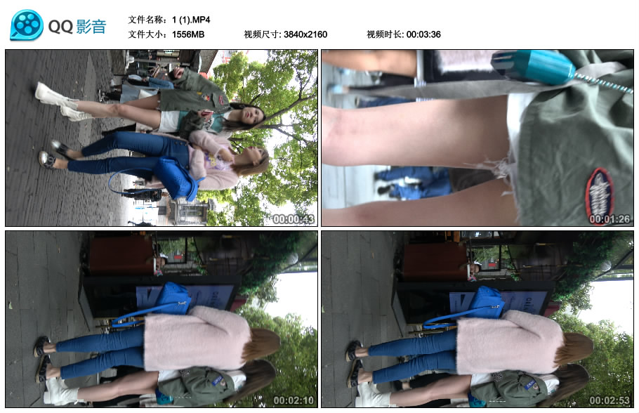 精选街拍视频 No.2068 热裤白皙裸腿美女跟闺蜜逛街 [1.51GB]