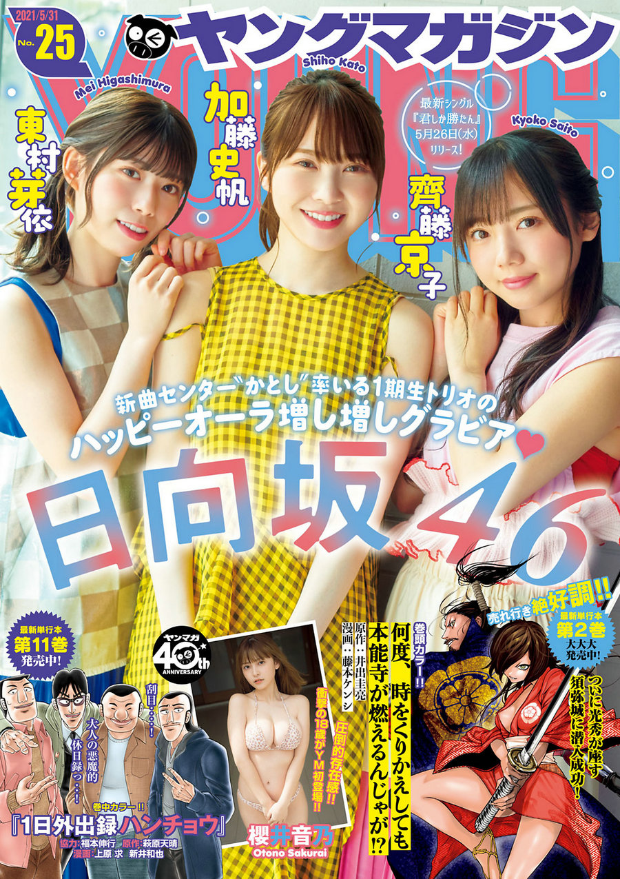 [Young Magazine] 2021 No.25 加藤史帆 齊藤京子 東村芽依 櫻井音乃 [9P]