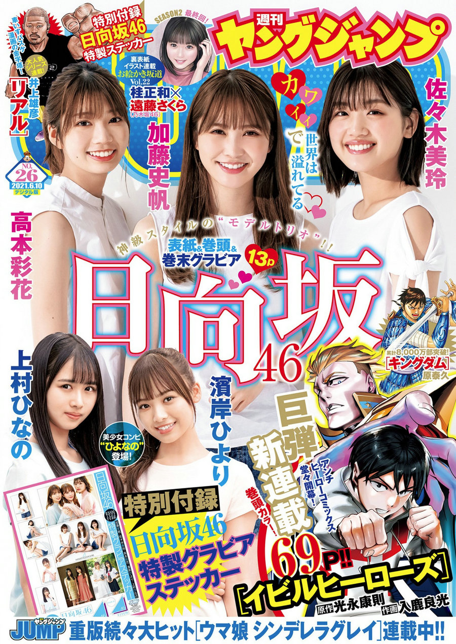 [Weekly Young Jump] 2021 No.26 加藤史帆 佐々木美玲 高本彩花 濱岸ひより 上村ひなの [8P]